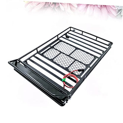 1:10 Crawler Car Luggage Bracket Roof Cargo Bracket Storage Shelf Led Lighted for Easy Access - size: 24.80X14.10X2.30CM
