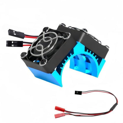 Dual 40mm RC Motor Cooling Fan 40-42mm Compatible with 1/7 1/8 Arrma Traxxas RC Car Fit 4068 4074 4082 4268 4274 Motors (Blue) - color: Blue