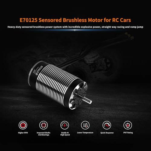 XC E70125 Sensored Brushless Motor for RC Car,6-12S,Applicable to:1/5 Offroad, Truck(Heavy Load), Combat Robot (560KV) - style: 560KV