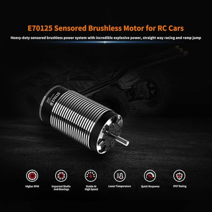 XC E70125 Sensored Brushless Motor for RC Car,6-12S,Applicable to:1/5 Offroad, Truck(Heavy Load), Combat Robot (560KV) - style: 560KV