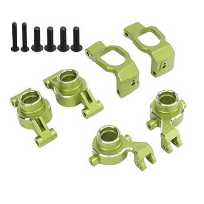 RC Rear Axle Hub Set, Durable Aluminum Alloy Minimizes Backlash and Friction, Steering Cup for 1/10 Scale RC Cars, for RC Enthusiasts Racers Off-Road Racing and Hobbyist Builds - color: Green