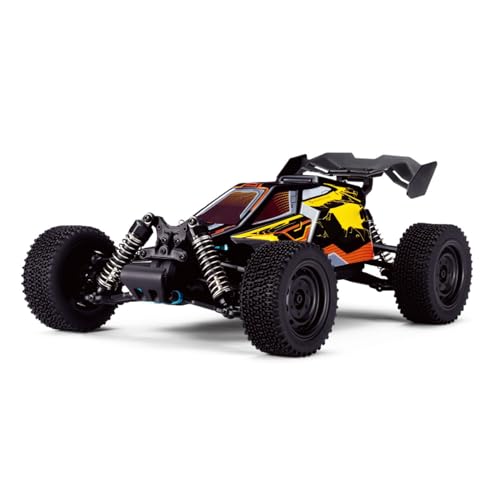 TOUCAN RC HOBBY Muti-Terrain 1/16 16201 2.4GHz Sync Remote Control Electric Off Road Vehicle PVC Body AWD RC Model Car RC390 Motor RTR for Adult - color: Yellow
