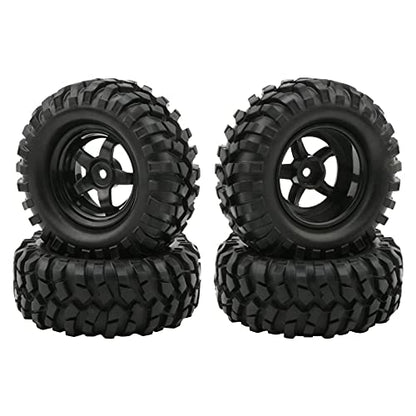 1/10 Buggy Tires 4PCS 12mm Hex 96mm Off-Road RC Wheel | 1/10 Buggy Tire & 5-Spoke Rim Set, 2-piece for Custom Tread/Width, Easy Clean, Replaceable, Durable Off-Road for HSP