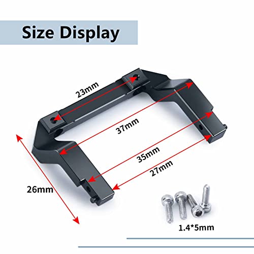 MORLORDY RC Front Bumper Mount for Axial SCX24 C10 JLU Gladiator Bronco | Aluminum Alloy Bumper Mount for 1/24 Micro Crawler Car AXI00001 AXI00002 AXI00005 AXI00006 Upgrade Parts