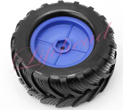 Lifehead 1/16 RC Monster Truck Snow Sand Tires for 1/12 1/14 1/16 RC Off Road Monster Truck TRAXXAS E-REVO SUMMIT Tamiya Losi HBX 16889 S1601/12mm Hex/OD 100mm - color: Blue