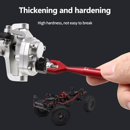 3pcs Aluminum Alloy Wrench 3-4mm 4.5-5mm 5.5-7mm Double End Universal Spanner Open End Small Wrench Set Repair Tool For Rc Crawler Car HSP Traxxas Axial SCX10 Truck (Red) - color: Red