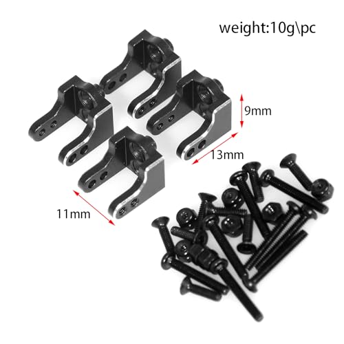 Aluminum Upper Shock Absorber Fixed Mount RC Upgraded Parts for LOSI 1/18 Mini LMT 4X4 Brushed Monster Truck RTR-LOS01026 RC Car, Black - color: Black Upper Shock Fixed Mount