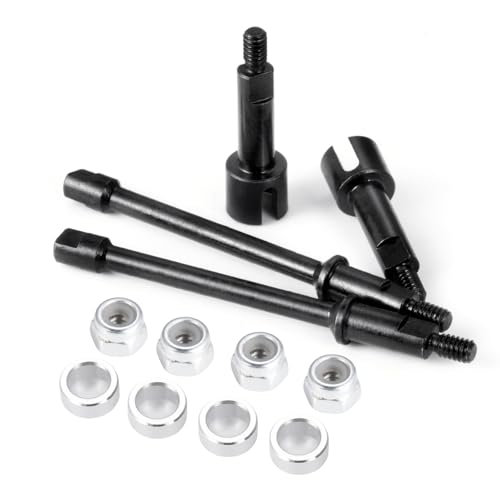 Que-T Heavy Duty Steel CVD Driveshafts +2mm Extended Front Rear Drive Shafts for 1/30 Axial Scx30 RC Crawler Car - size: 2mm Extended