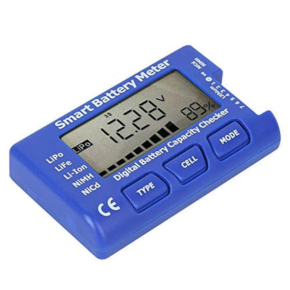 Digital Battery Meter with LCD Backlit Display 5 in 1 Smart Digital Battery Capacity Checker for LiPo/Life/Li ion/NiMH/Nicd