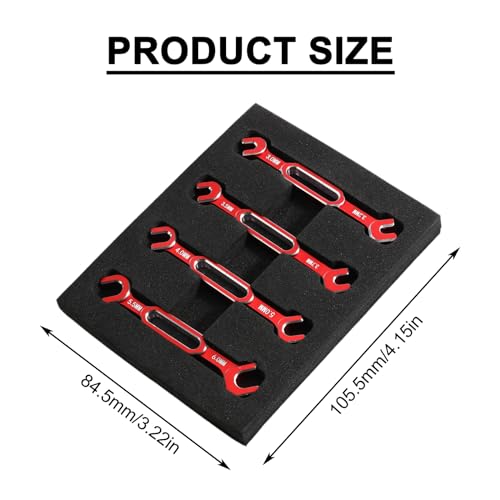 kingsea RC Car Wrench Aluminum Alloy Turnbuckle Nut Ball Joint Remover 3.0/3.2/3.5/3.7/4.0/5.0/5.5/6.0mm Universal Repair Tool Compatible with RC Car Boat RC Drone, Red - color: Red
