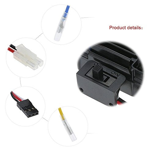 GoolRC 60A 2S-3S Brushed ESC Waterproof Electronic Speed Controller Replacement for 1/10 Tamiya Traxxas Redcat HSP HPI RC Car