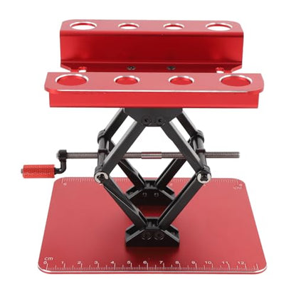 RC Car Work Stand, Rotating and Stable Repair Platform, Height Adjustable for RC Car 1:8 and 1:10 (Red) - color: Red