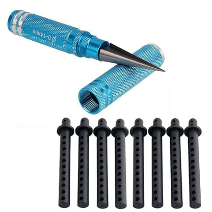 0-14mm RC Expanding Hole Puncher Opener Reamer Tool RC Body Shell Drills Tool & 8PCS 68mm Plastic Body Post RC Car Shell Holder Mounts