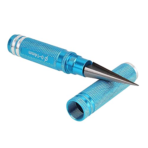 0-14mm Aluminum Alloy Expanding Hole Puncher Reamer Tool with Protective Sleeve for RC Model Body Connector Blue Reamer Tool