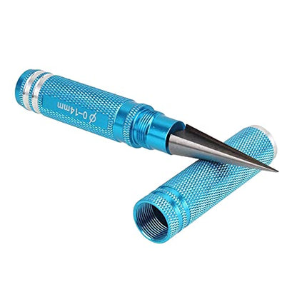 0-14mm Aluminum Alloy Expanding Hole Puncher Reamer Tool with Protective Sleeve for RC Model Body Connector Blue Reamer Tool