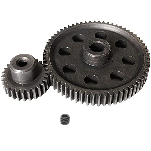 ShareGoo RC 11184 Spur Differential 64T Steel Metal Main Gear & 11176 Pinion 26T Motor Gear Combo Compatible with Redcat Volcano EPX HSP 1/10 Monster Truck Car