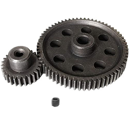 ShareGoo RC 11184 Spur Differential 64T Steel Metal Main Gear & 11176 Pinion 26T Motor Gear Combo Compatible with Redcat Volcano EPX HSP 1/10 Monster Truck Car