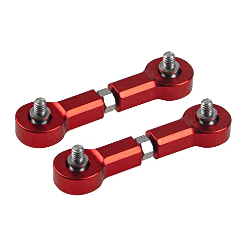 Upper & Lower Swing Arm Wheel Hex Adapter Steering Block Swing Arm Mount Steering Cup w/Bearing Set Compatible with WPL D12 1/10 RC Car Upgrade Part (Red) - color: Red