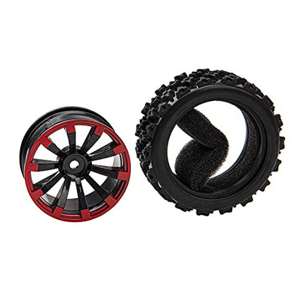 10-Spoke 12mm Hex Hub Wheel Rims & Rubber Tires Compatible with HSP Tamiya HPI Kyosho 1/10 1/12 On-Road Touring Car,WLtoys 1/14 144001 Traxxas 1/16 Slash 1/18 A959B RC Buggy