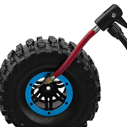 2.2" Rubber Tires Inflatable OD135mm & 12mm Hex Hub Plastic Beadlock Wheel Rims Compatible with Axial SCX10 Tamiya CC01 TF2 Traxxas 1/10 RC Monster Truck Crawler (Blue) - color: Blue