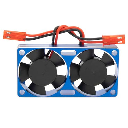 DKKY RC Motor Cooling Fan Heatsink 30mm Dual Fan for ARRMA Axial Traxxas 1/6 1/8 1/10 RC Crawler Car 3650 550 3660 4274 4068 4268 Motor (Blue) - color: Blue