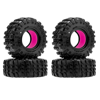 MEUS RACING 1.3" MS6 Super Bouncer Crawler Tires and Super Soft Silicone Rubber Inserts for TRX4M SCX24 FCX24 AX24 1/24 1/18 RC Crawler