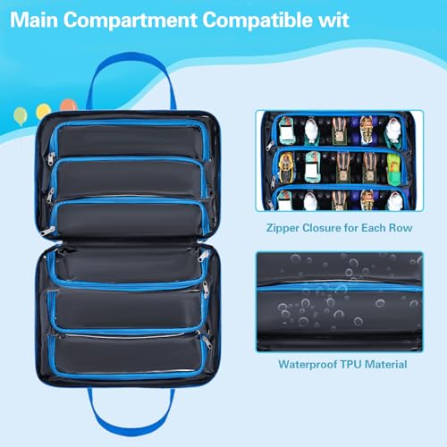 Carrying Case for 40 Monster Jam Trucks, Kids Toy Truck Storage Compatible with 40 Monster Jam Trucks, Holding for 1:64 Scale Monster Jam Trucks (Blue) - color: Blue