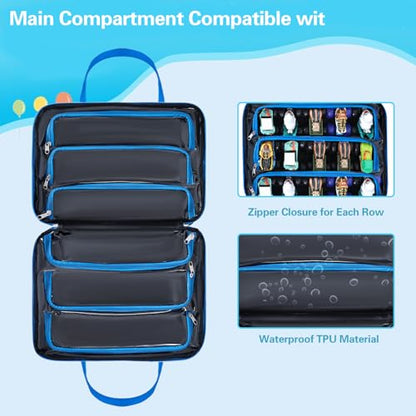 Carrying Case for 40 Monster Jam Trucks, Kids Toy Truck Storage Compatible with 40 Monster Jam Trucks, Holding for 1:64 Scale Monster Jam Trucks (Blue) - color: Blue