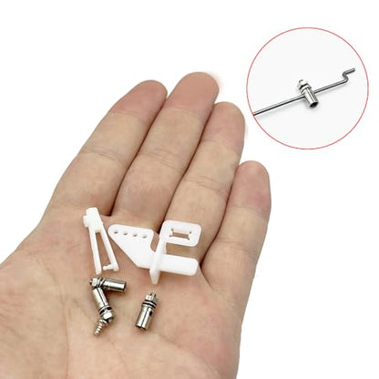 10PCS 1.2 x 200mm Pushrod with 10PCS 1.3mm Adjustable Pushrod Connector Linkage Stopper 10PCS Micro Control Horns with Clevis for RC Airplane Plane Boat DIY Model Toy Parts (10, 1.2x200mm)
