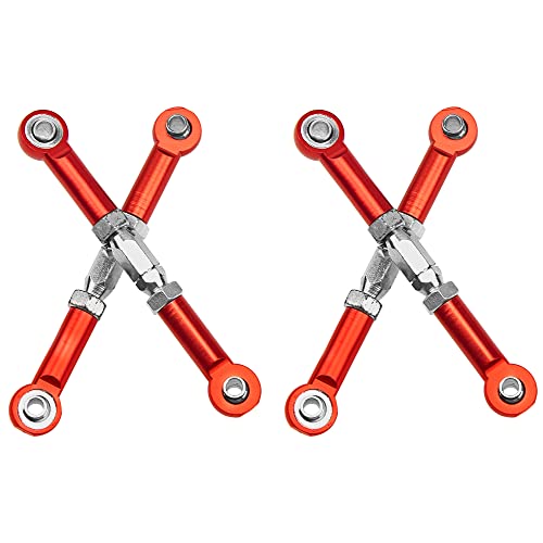 Metal Turnbuckles Rod Camber Links Steering Linkage Tie Rods Pull Rod Compatible with Redcat Racing Blackout SC,SC Pro, XTE, XTE Pro,XBE,XBE Pro 1/10 RC Car (Red) - color: Red