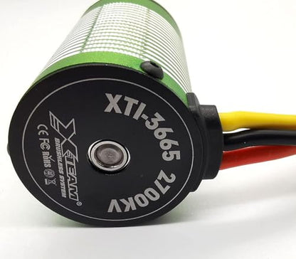 XTEAM 3665 4500KV Brushless Motor 2000W 164A 12V 4-Pole Design, Suitable for 1/8 1/10 1/12 RC Electric Racing Car, Buggy, RC Boat - size: 3665-4500KV