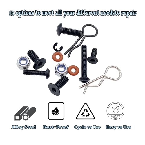 500pcs RC Screws Kit,RC Screws for Traxxas Arrma Axial Redcat HPS SCX10 1/8 1/10 1/12 1/16 Scale RC Cars Trucks Crawler, Screws Assortment Set, Hardware Fasteners (500pcs RC Screw Kit) - style: 500pcs RC Screw Kit