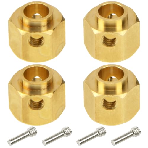 4Pcs Vgoohobby Brass 12mm Hex Hubs Adapter Extension Combiner Counterweight Compatible with Traxxas TRX-4 RC4WD D90 Redcat Gen7 RC 1/10 Crawler Car (8mm Thickness) - size: 8mm Thickness