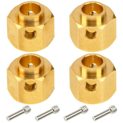 4Pcs Vgoohobby Brass 12mm Hex Hubs Adapter Extension Combiner Counterweight Compatible with Traxxas TRX-4 RC4WD D90 Redcat Gen7 RC 1/10 Crawler Car (8mm Thickness) - size: 8mm Thickness