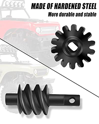 13T 14T Overdrive Worm Gear Set Fit for Axial SCX24 AX24 | Fit for C10 JLU Bronco Deadbolt 1/24 RC Crawler, Steel Differential Gear Upgrade Parts