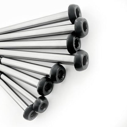 RC Lock-Nut Style Hinge Pins Set, Polished Steel 1144 Suspension Screw Pins Kit for 1/10 RC Truck & Crawler Upgrade (8PCS)