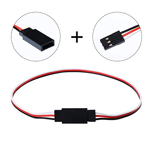 10Pcs 3 Terminal Male to Female Servo Extension Lead Wire Cable 300mm Red White Black for RC Airplane (10Pcs) - color: 10pcs, size: 300mm