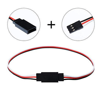 10Pcs 3 Terminal Male to Female Servo Extension Lead Wire Cable 300mm Red White Black for RC Airplane (10Pcs) - color: 10pcs, size: 300mm