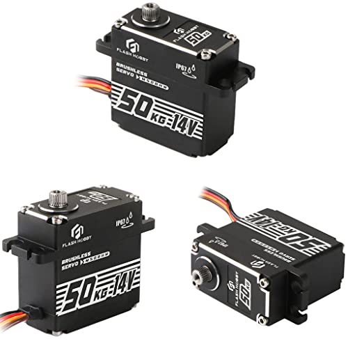 50kg 14V Waterproof IP67 Digital Brushless Servo Motor with 1/6，1/8, 1/10, 1/12 RC Crawler Car/Robot/Boat (180°)