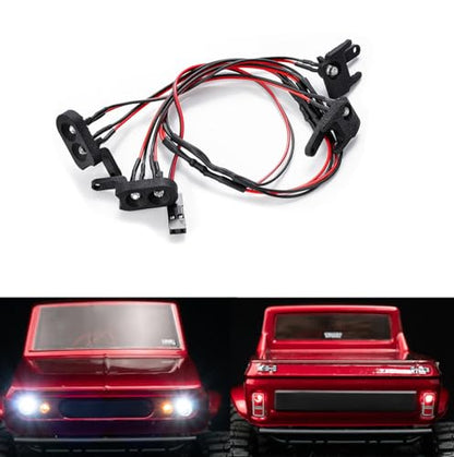 LED Headlights Taillight Front&Rear Lamp Light Kit for 1/18 Redcat Ascent RC Crawler Car Upgrades Parts