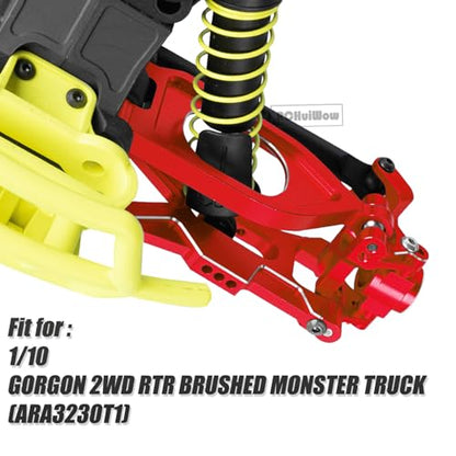 RC Alloy Aluminium Caster Block C Hub & Steering Blocks & Rear Stub Axle Carriers Upgrades Part for 1/10 GORGON 2WD RTR BRUSHED MONSTER TRUCK(ARA3230T1),Red - color: Red(1set)