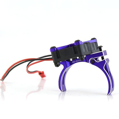 Arrma RC 4074 Motor Upgrade - High Speed 20000rpm Dual Fans Cooling Fan Heatsink with 40-42mm Adjustable Mount for 1/7 1/8 Scale Models (Blue)