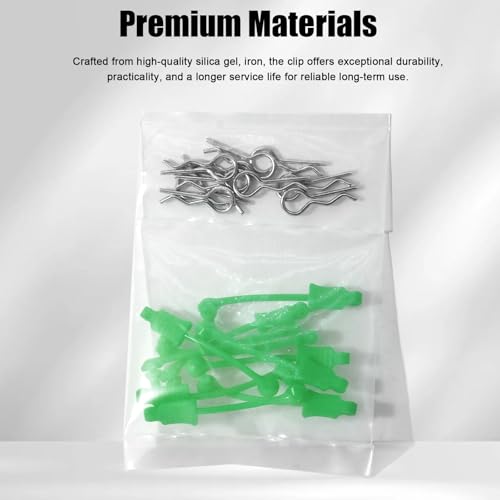 10Pcs RC Body Clips W/Pull Tabs R Pins Universal Shell Replacement Parts for 1/7 1/8 TRAXXAS ARRMA Axial Losi Redcat HPI Exceed Rc Car Crawler Truck Buggy Drone (Green) - size: Green
