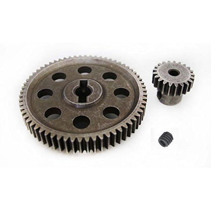 11184 & 11181 Differential Steel Metal Super Gear Main Gear 64T & Motor Gear 21T Combo for RC HSP 1/10 Car Truck