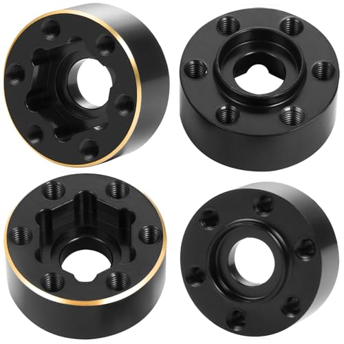 4Pcs RC Brass Weights 12mm Hex Hub Extended Adapters Widen 9mm Counterweights for 1.9inch Beadlock Wheel Rim Compatible with Axial SCX10 90046 Redcat TRX4 Gen7 D90 CC01 1/10 RC Crawler (9mm) - color: 9mm