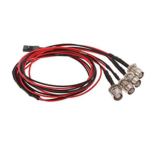 OGRC 4Pcs RC LED Lights Kit Accessories RC Headlights/Taillight Kit Accessories for 1/10 1/8 Modes for Traxxas HSP Redcat RC4WD Tamiya ARRMA Axial SCX10 D90 HPI HSP RC Car（2 White+2 Red） | RC Light for Traxxas Tamiya ARRMA HSP Redcat Axial SCX10 1/10 RC C