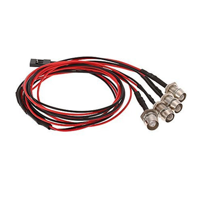 OGRC 4Pcs RC LED Lights Kit Accessories RC Headlights/Taillight Kit Accessories for 1/10 1/8 Modes for Traxxas HSP Redcat RC4WD Tamiya ARRMA Axial SCX10 D90 HPI HSP RC Car（2 White+2 Red） | RC Light for Traxxas Tamiya ARRMA HSP Redcat Axial SCX10 1/10 RC C