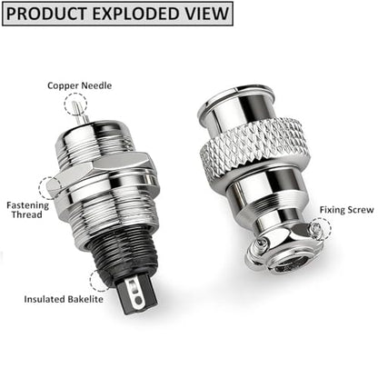 Clyxgs 2-Core Aviation Plug Connector Male Female 12mm Panel Mount Metal Wire Adapter Waterproof Cap 10PCS - style: GX12-2-10