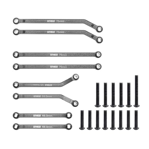High Clearance 4 Links Set Aluminum Linkage for Traxxas 1/18 TRX4M K10 F-150 Upgrade Parts RC Crawler Car (Titanium) - color: Titanium