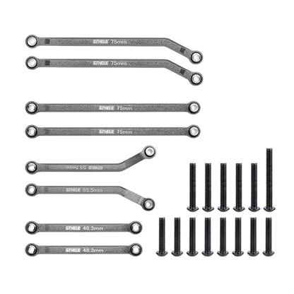 High Clearance 4 Links Set Aluminum Linkage for Traxxas 1/18 TRX4M K10 F-150 Upgrade Parts RC Crawler Car (Titanium) - color: Titanium